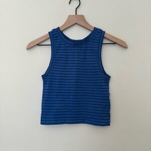 FREE PEOPLE Women XS/S Boho Intimately Blue Striped Slim Fit Stretch Tank Top